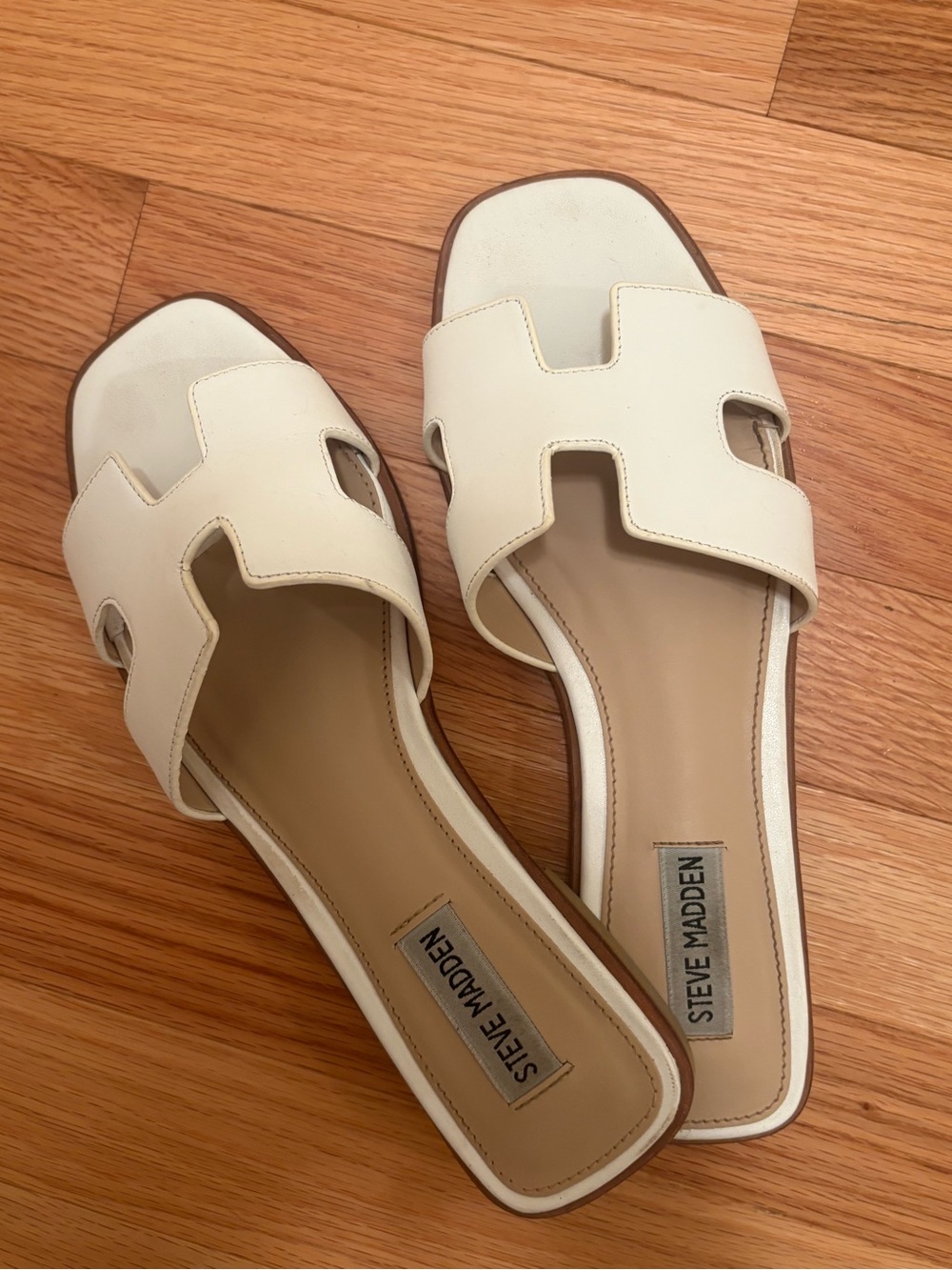 Steve Madden Women's White HAYDN Slide Sandals Size 8